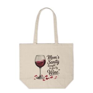 Funny Mom's Sanity Drinking Custom Canvas Tote Bag